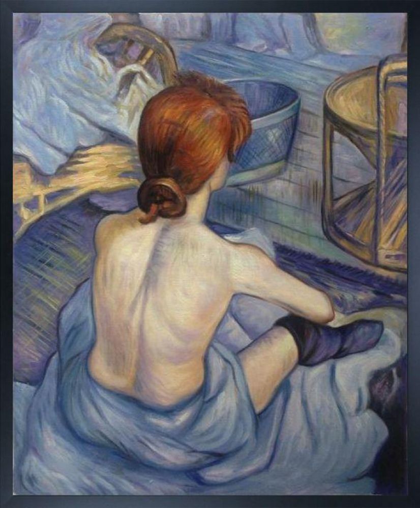 Woman at Her Toil Pre-framed - Studio Black Wood Frame 20"X24"