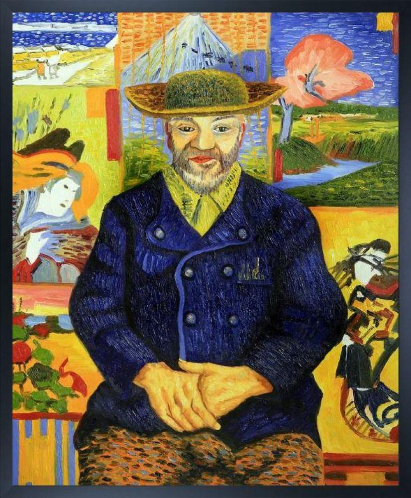 Portrait of Pere Tanguy Pre-framed - Studio Black Wood Frame 20"X24"