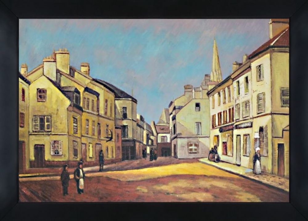 Square in Argenteuil Pre-Framed - New Age Black Frame 24"X36"