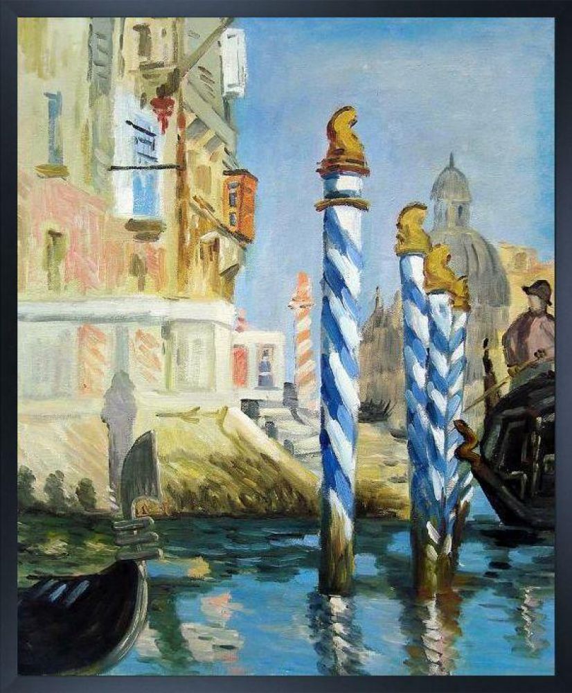 The Grand Canal, Venice - M Pre-framed - Studio Black Wood Frame 20"X24"