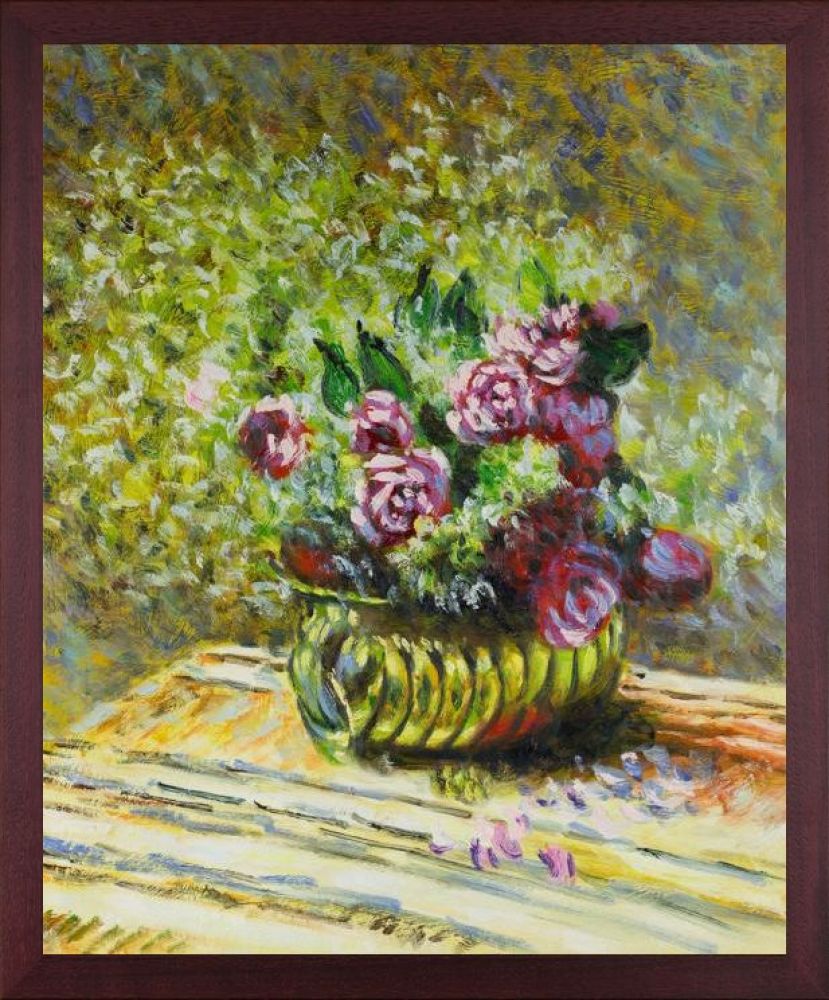 Flowers in a Pot Pre-Framed - Open Grain Mahogany 20" X 24"