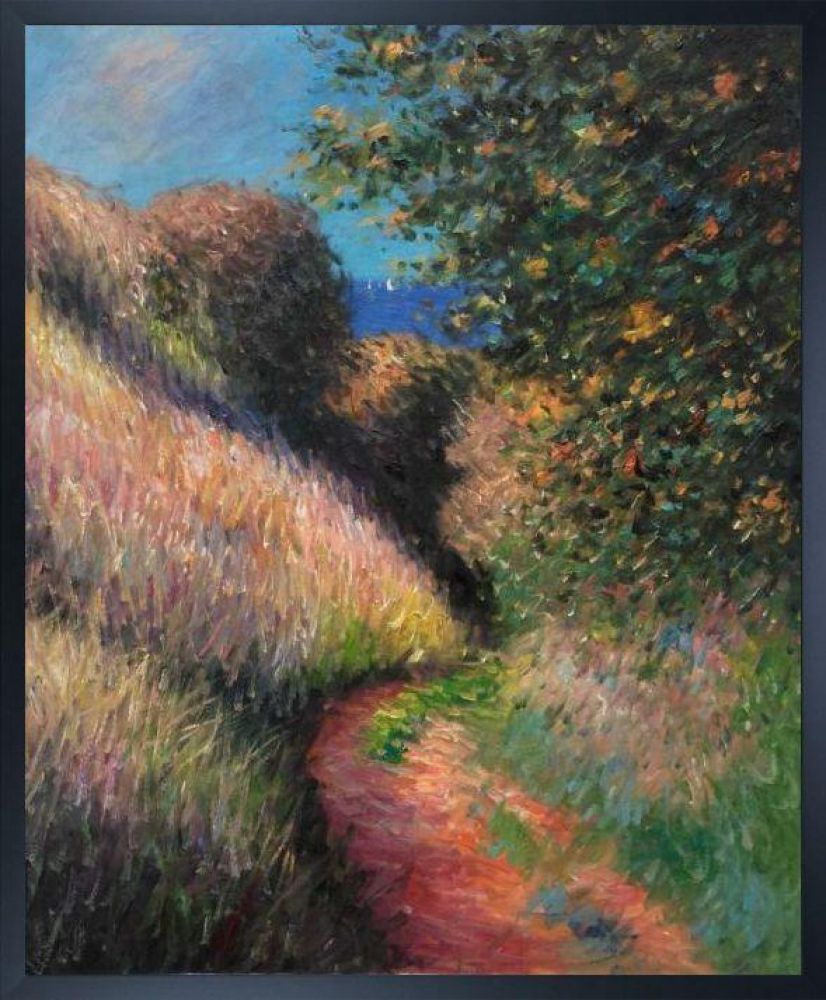 Path at Pourville Pre-framed - Studio Black Wood Frame 20"X24"