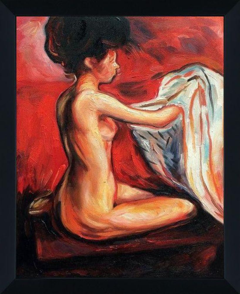 Paris Nude Pre-framed - Studio Black Wood Frame 8"X10"