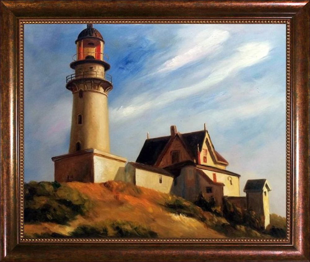 Lighthouse at Two Lights Pre-Framed - Verona Cafe Frame 20"X24"