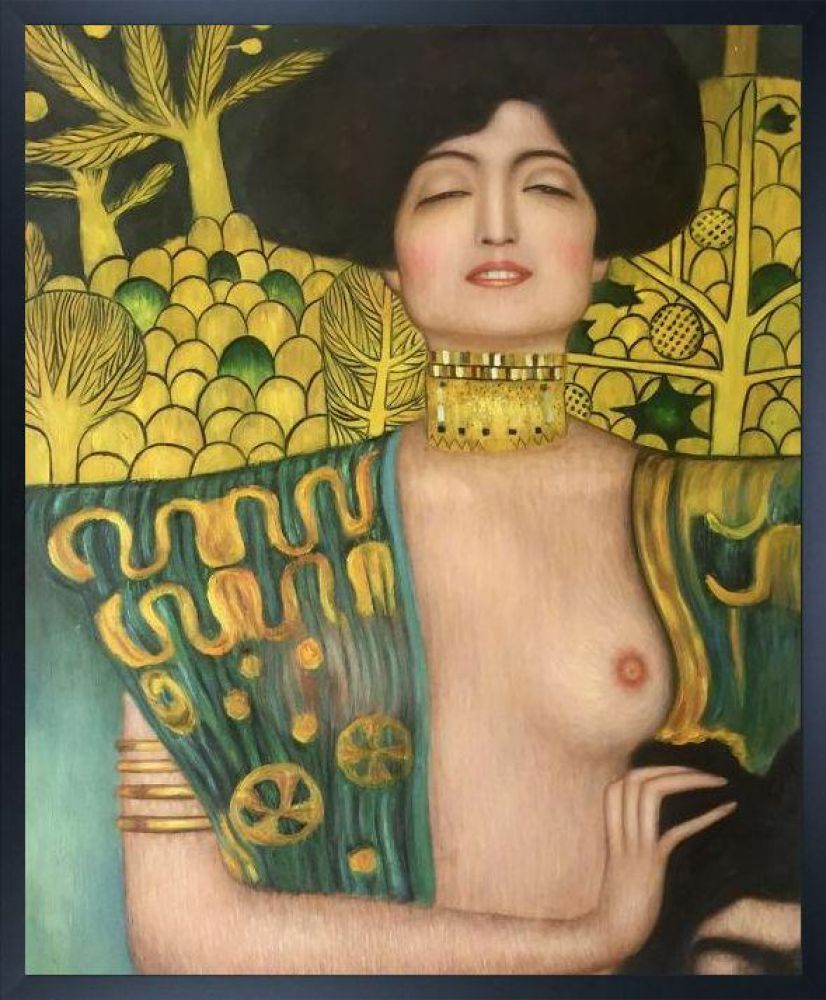 Judith Klimt II Pre-framed - Studio Black Wood Frame 20"X24"