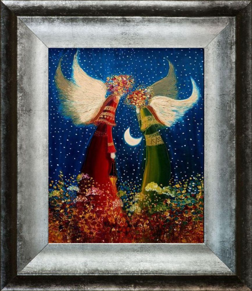 Angels Pre-framed - Athenian Distressed Silver Frame 8"x10"