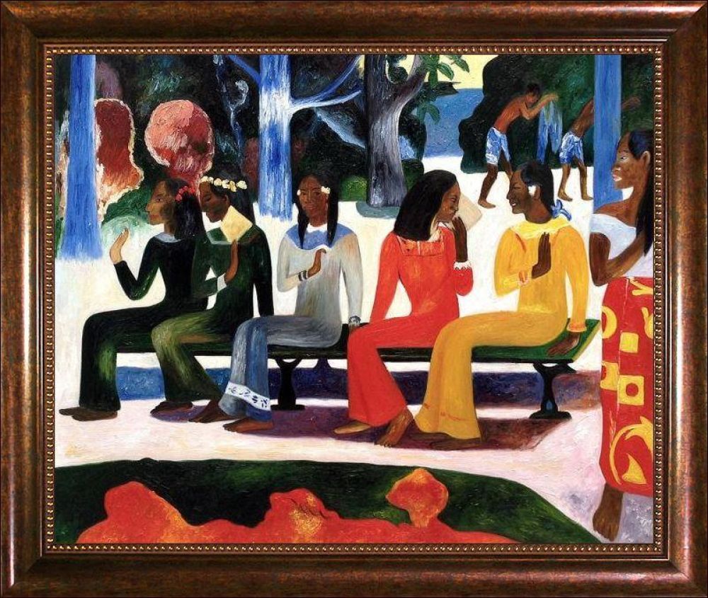 Ta Matete (We Shall Not Go To Market Today) Pre-framed - Verona Cafe Frame 20"X24"