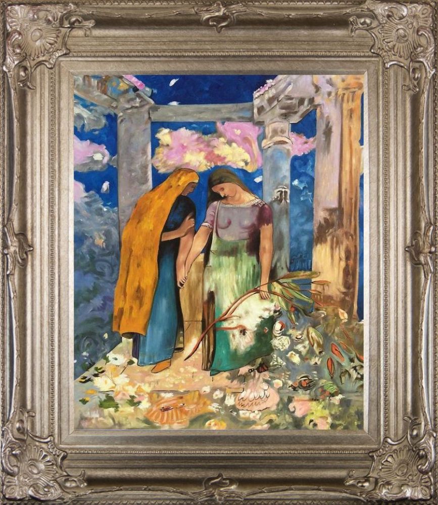 Mystical Conversation, 1896 Pre-framed - Renaissance Champagne Frame 20"X24"