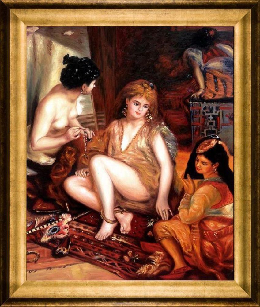 The Harem, Parisian Women Dressed as Algerians Pre-framed - Athenian Gold Frame 20"X24"