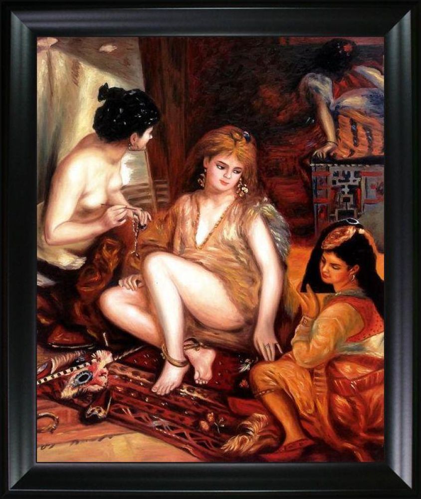 The Harem, Parisian Women Dressed as Algerians Pre-framed - Black Matte Frame 20"X24"