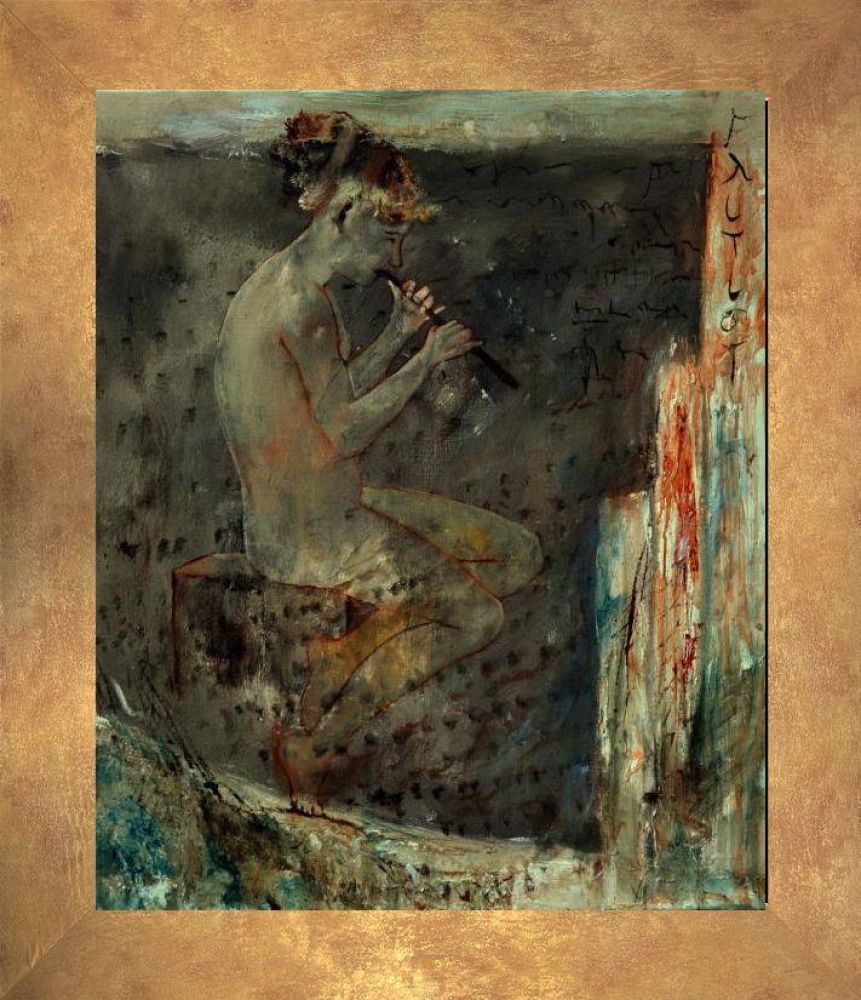 Flutist Pre-framed - Florentine Gold Frame 20"X24"