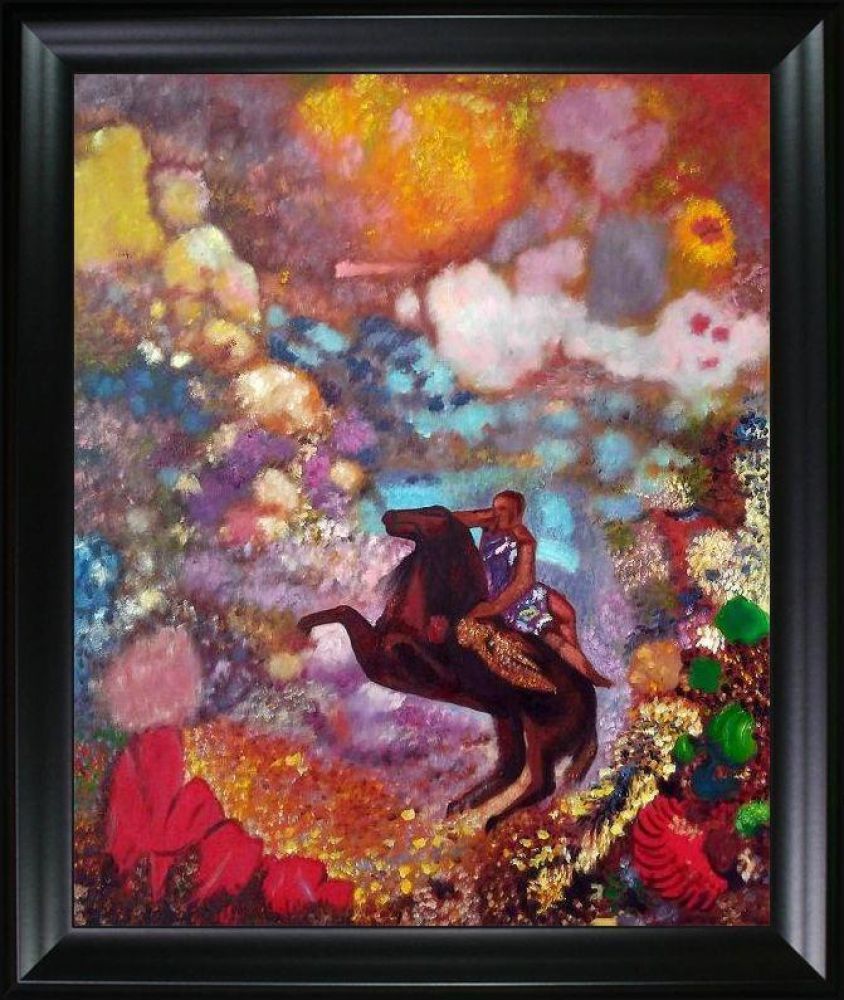 Muse on Pegasus, 1900 Pre-framed - Black Matte Frame 20"X24"