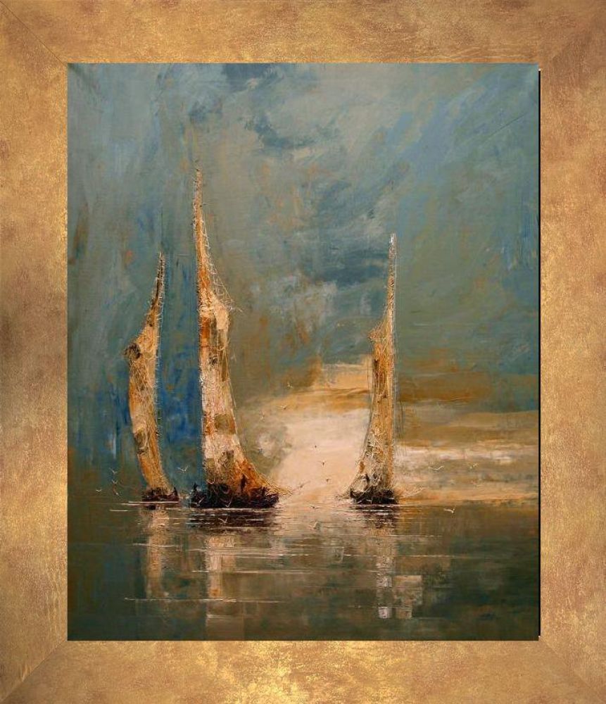 Breezy Boats Pre-framed - Florentine Gold Frame 20"X24"