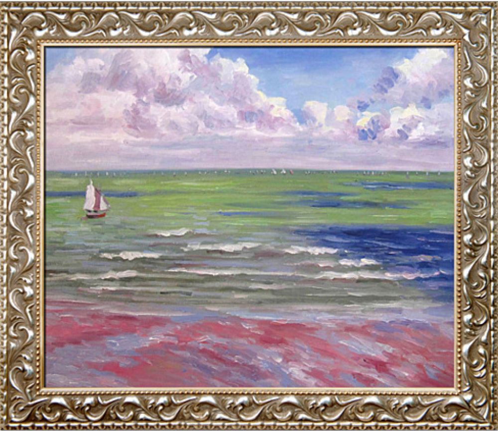 Regattas at Villers Pre-Framed - Rococo Silver 20"X24"