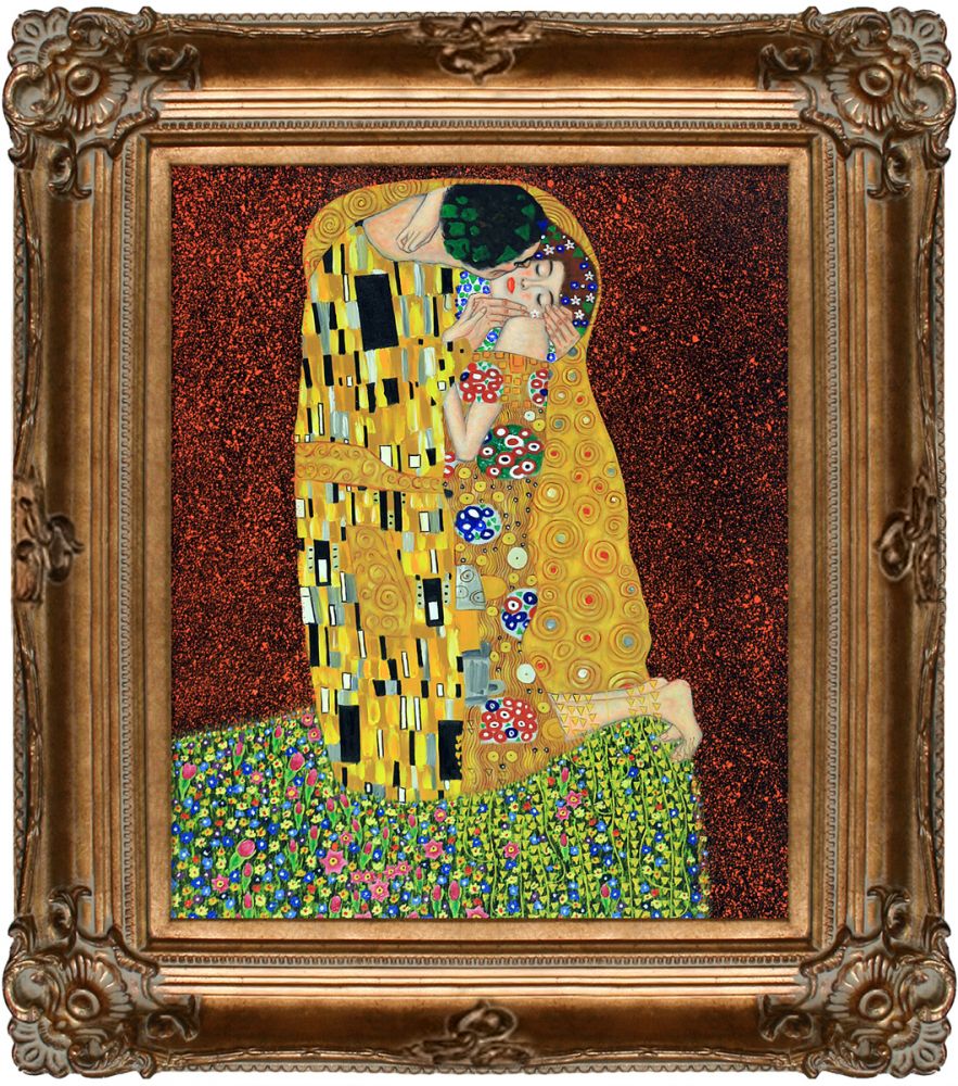 The Kiss (Full View) Pre-Framed - Renaissance Bronze Frame 20"X24"